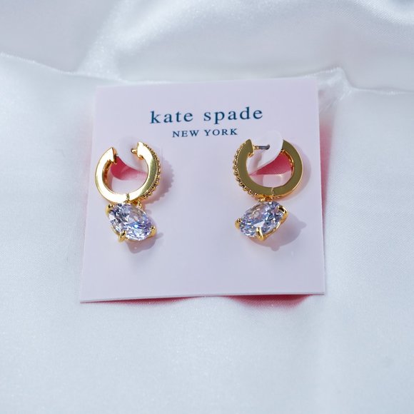 Kate Spade Sparkly Pavé Mini Hoops (with DUST BAG) - Picture 4 of 5